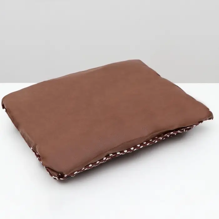 Лежанка &laquo;Милаш&raquo;, 52&times;42&times;15, бязь, плюш, бежево-коричневая