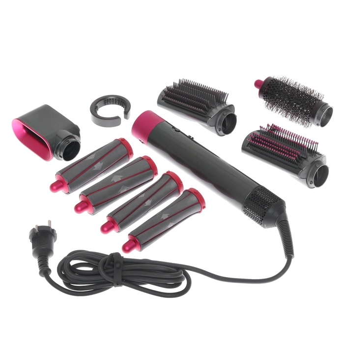 Мультистайлер для волос LF-27, Airwrap 5 в 1, 1300 Вт, 3 режима, керамическое покрытие, фуксия, 1012