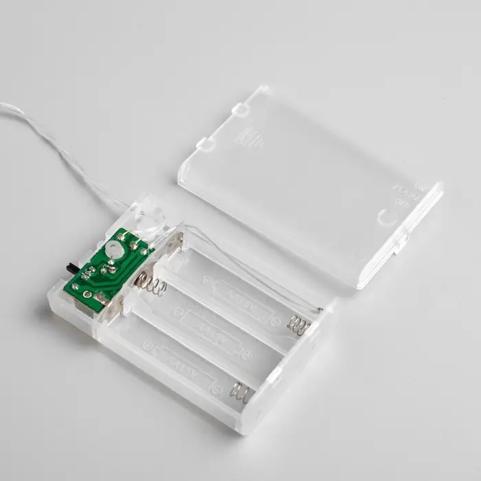 Гирлянда &laquo;Нить&raquo; 2 м, IP20, прозрачная нить, 20 LED, свечение красное, 2 режима, AAх3