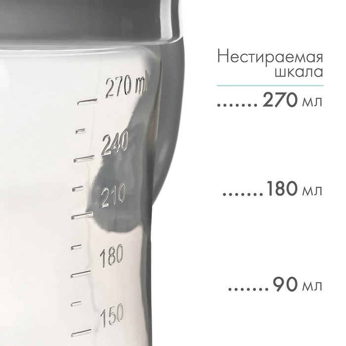 Поильник - непроливайка детский с мягким носиком M&B, 270 мл., с ручками, серый Поильник - непроливайка детский с мягким носиком M&B, 270 мл., с ручками, серый
