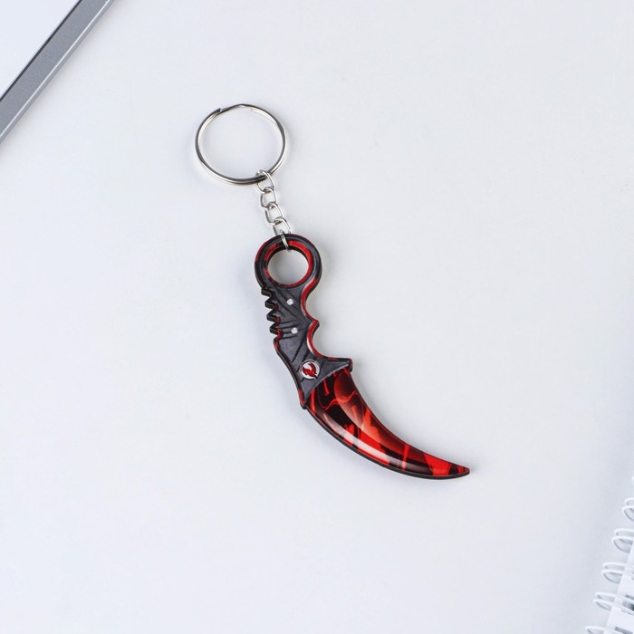 Брелок для ключей деревянный «Керамбит», красный, 3 х 8 см Брелок для ключей деревянный «Керамбит», красный, 3 х 8 см