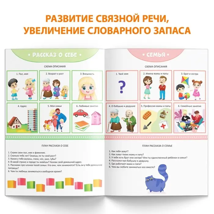 Книга &laquo;Уроки логопеда. Схемы для составления рассказов&raquo;, 24 стр., 5-7 лет