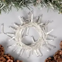 Гирлянда &laquo;Нить&raquo; 2 м, IP20, прозрачная нить, 20 LED, 2 режима, батарейки AAх3 (нет в комплекте), свечение синее