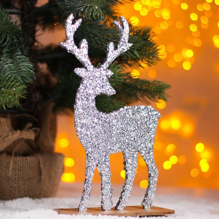 Декор «Яркий Олень» серебряный, 6 × 14 × 24 см Декор «Яркий Олень» серебряный, 6 × 14 × 24 см