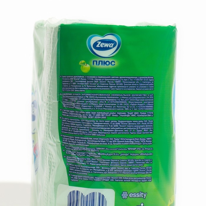 Туалетная бумага Zewa Плюс аромат «Яблоко», 2 слоя, 4 рулона Туалетная бумага Zewa Плюс аромат «Яблоко», 2 слоя, 4 рулона