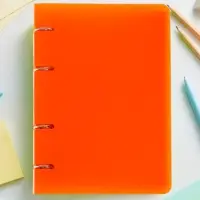 Тетрадь на кольцах Calligrata A5, 80 листов, в клетку, пластиковая обложка, блок офсет, оранжевая
