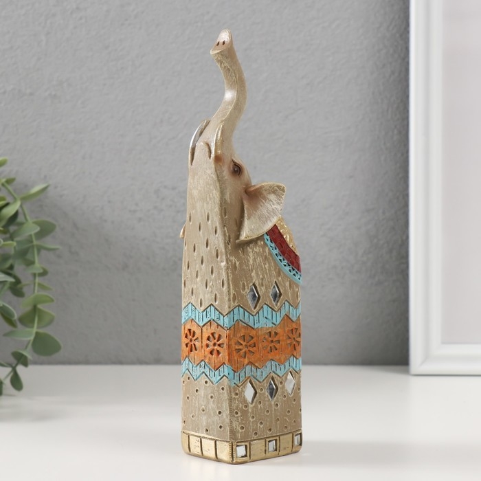 Сувенир полистоун Сувенир полистоун "Серый слон с хоботом вверх" 4,4х5,2х22 см