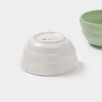 Салатники Доляна &laquo;Зефир&raquo;, 700 мл, d=15.5 см, набор 2 шт., керамика, белые, зелёные