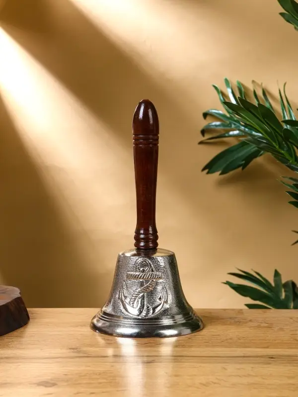 Колокольчик  Колокольчик "Якорь" алюминий, с деревянной ручкой 12х12х24 см