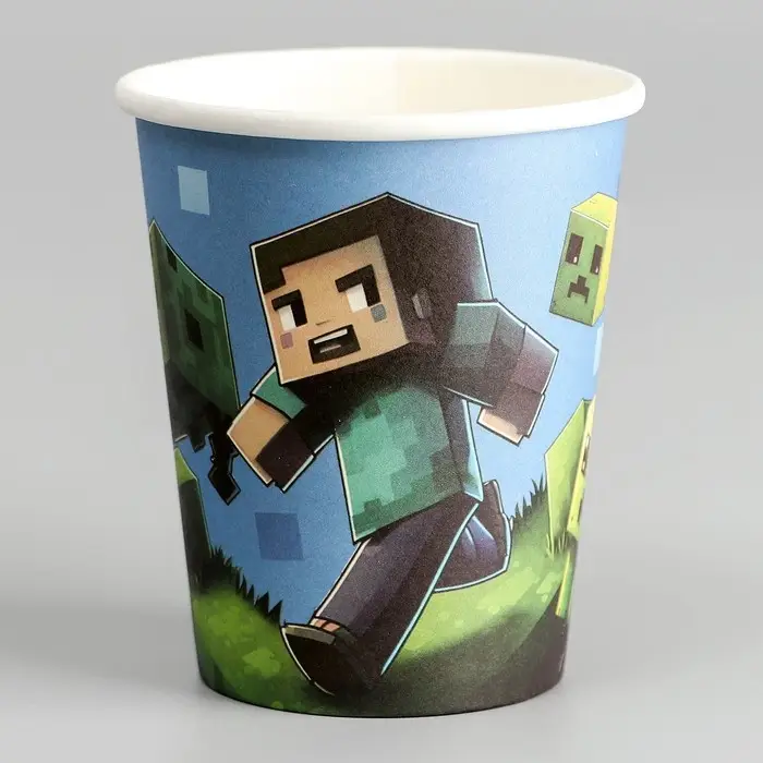 Стакан одноразовый бумажный «Пиксели», 250 мл