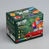 Гирлянда &laquo;Нить&raquo; 5 м с насадками &laquo;Игла&raquo;, IP20, прозрачная нить, 50 LED, свечение мульти, 8 режимов, 220 В