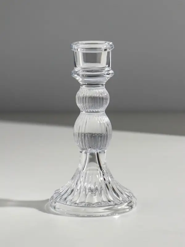 Стеклянный подсвечник на 1 свечу &laquo;Колонна с шарами&raquo;, прозрачный, 15.5&times;8&times;8 см