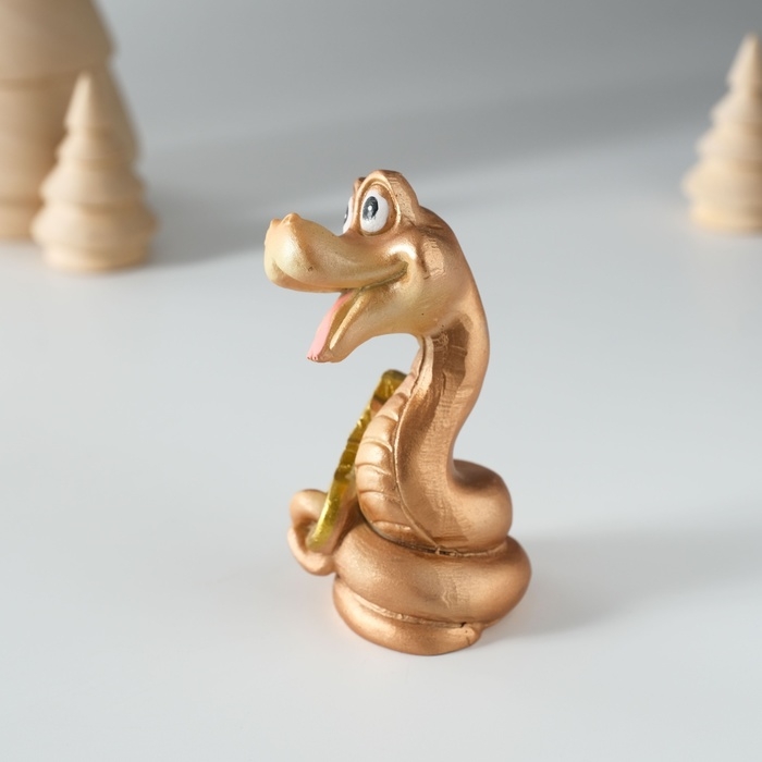 Сувенир полистоун Сувенир полистоун "Змейка с подковой/ключом" МИКС 4х4х7,5 см