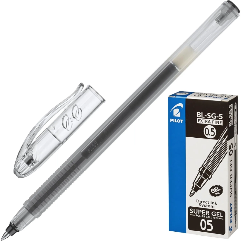 Ручка гелевая неавтомат. PILOT BL-SG5 одноразовая черная 0,3мм Япония