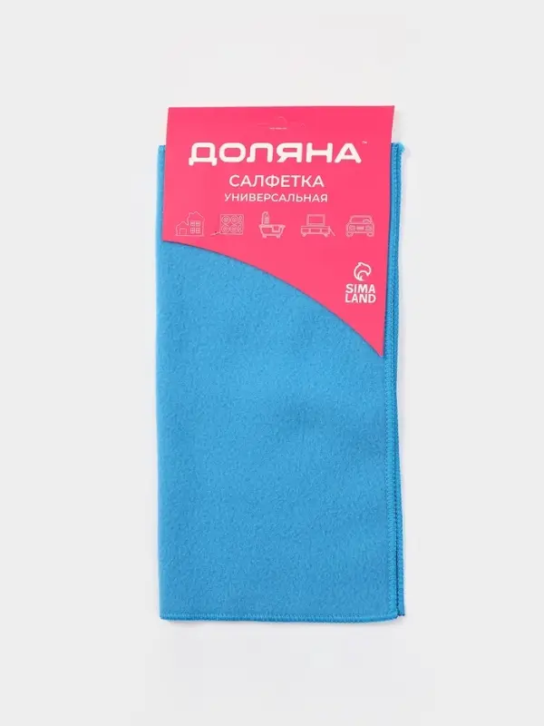 Салфетка для уборки Доляна, для стёкол и зеркал, 30&times;30 см, голубая
