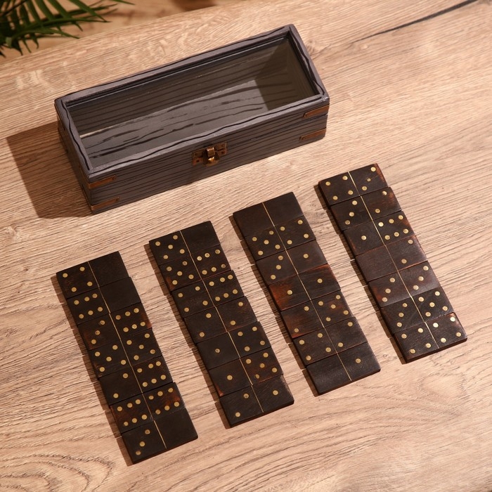 Игра настольная Игра настольная "Домино" в шкатулке 22х8,5х6,5 см, манговое дерево