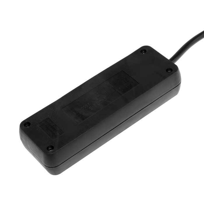 Удлинитель Uniel Standart, 3 розетки, 5 м, 10 А, 2500 Вт, без з/к, черный Удлинитель Uniel Standart, 3 розетки, 5 м, 10 А, 2500 Вт, без з/к, черный