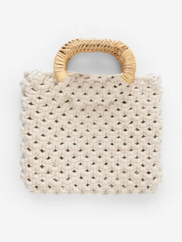 Ручки для сумок деревянные, плетёные, d=9.8&times;5.9 / 13.5&times;9.5 см, 2 шт., бежевые