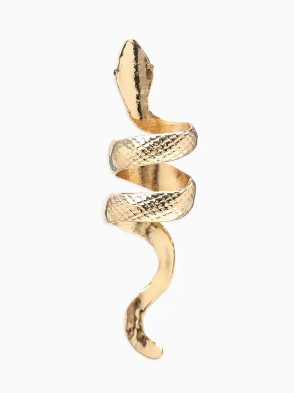 Кольцо &laquo;Змея&raquo;, ребристая, цвет золото, безразмерное