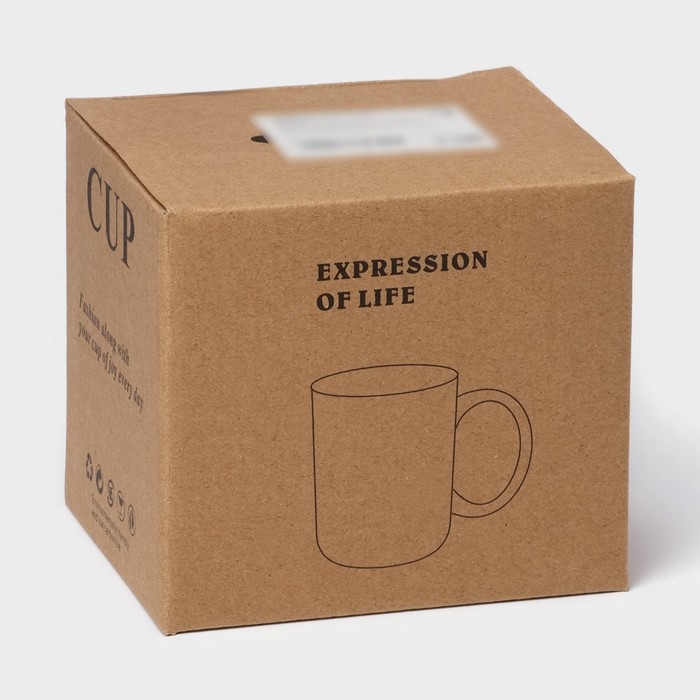 Кружка фарфоровая &laquo;Золотая линия&raquo;, 340 мл, цвет белый