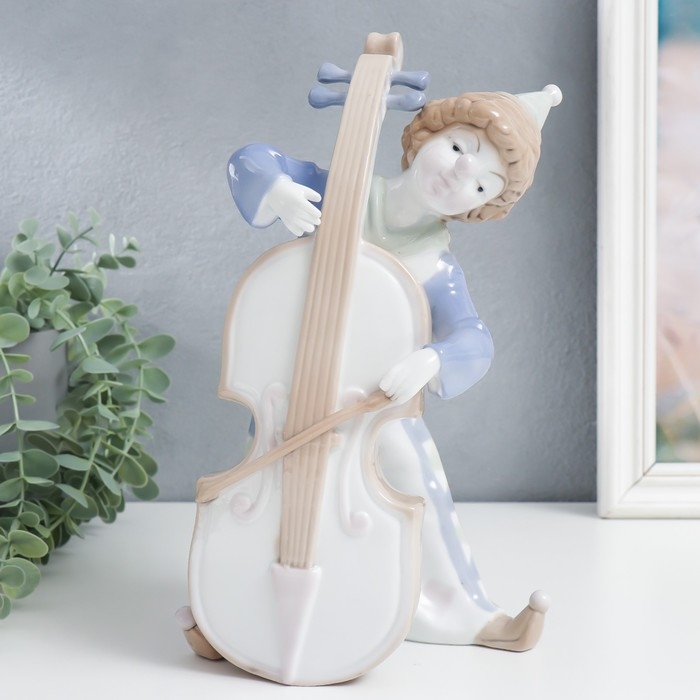 Сувенир керамика  Сувенир керамика "Клоун с контрабасом" цветной 27х12,5х15 см