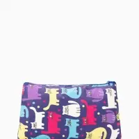 Косметичка - пенал &laquo;Котики&raquo;, на молнии, плоская, с рисунком, разноцветная