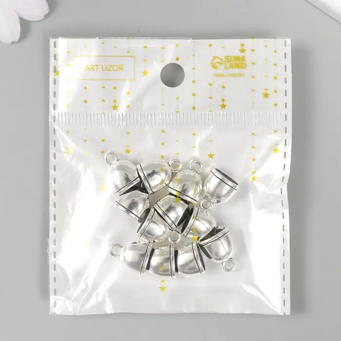 Концевик металл для творчества Концевик металл для творчества "Купол 1 линия" серебро G160B641 1,4х1,1 см