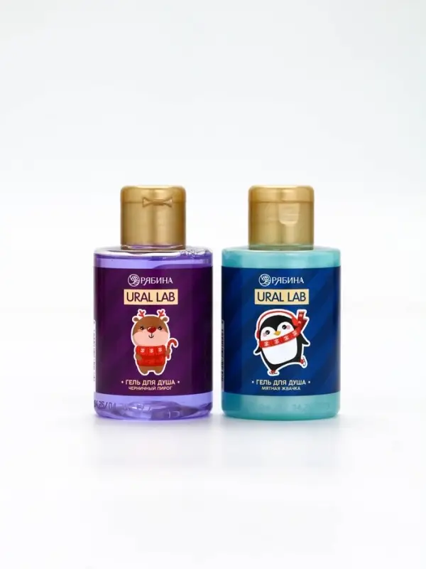Новогодний подарочный набор косметики Gift for you: гель для душа 2 шт х 100 мл, мочалка для тела, URAL LAB Новогодний подарочный набор косметики Gift for you: гель для душа 2 шт х 100 мл, мочалка для тела, URAL LAB