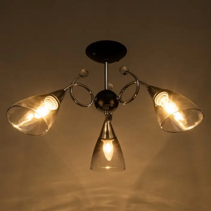 Светильник потолочный BayerLux &laquo;Марианна&raquo;, 3&times;Е27 40 Вт, чёрный, 69&times;69&times;32.5 см