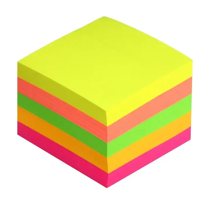 Блок с липким краем, 51&times;51 мм, 400 листов, флуоресцентный, 5 цветов