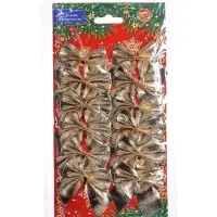 Ёлочные игрушки 12 шт. &laquo;Зимнее волшебство. Бантик&raquo; пластик, 5 см, золото