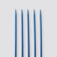 Спицы для вязания, чулочные, из алюминия, d=3.5 мм, 15 см, 5 шт., синие