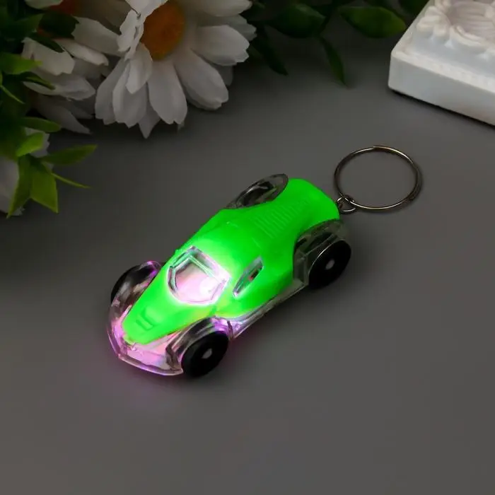 Фонарик брелок для ключей на кольце «Машина-болид», мигает, 6.5×1.8×2.8 см, МИКС Фонарик брелок для ключей на кольце «Машина-болид», мигает, 6.5×1.8×2.8 см, МИКС