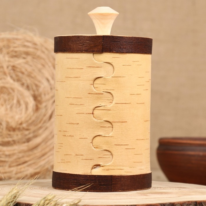 Туес Туес "Хомка" для риса, 18 см, d=10 см, 1 л, береста