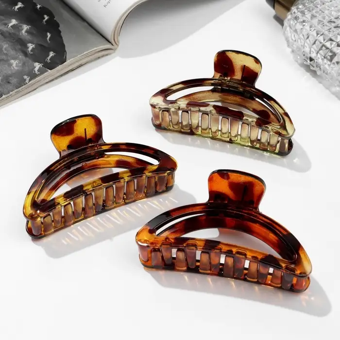 Крабик для волос &laquo;Леопардовый принт&raquo;, овал, 9 см, МИКС