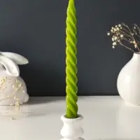 Набор свечей витых, 2,3х 24,5 см, 5 ч, 50 г, 4 штуки, оливковый