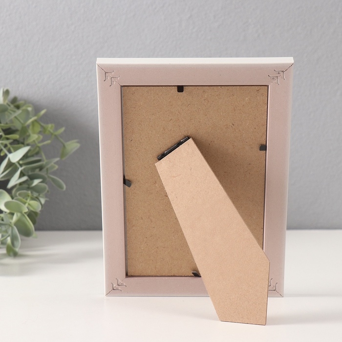 Фоторамка пластик 10х15 см Фоторамка пластик 10х15 см "Полосатая текстура" олива, белая 13,3х18,8 см