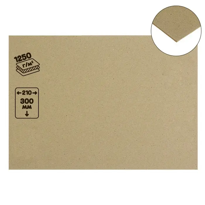 Картон переплётный (обложечный) 2.0 мм, 21 х 30 см, 1250 г/м2, серый Картон переплётный (обложечный) 2.0 мм, 21 х 30 см, 1250 г/м2, серый