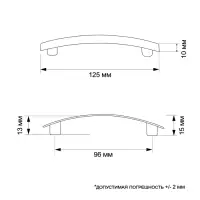 Ручка скоба ТУНДРА LIGHT РС001AL, м/о 96 мм, цвет матовый никель