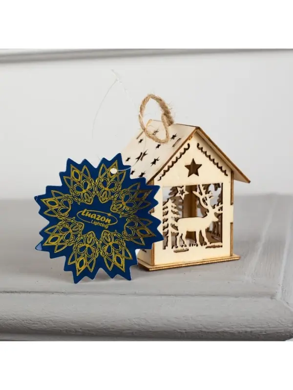 Ёлочная игрушка &laquo;Домик с оленем&raquo;, 7.5&times;6.5&times;6 см, от батареек, свечение тёплое белое