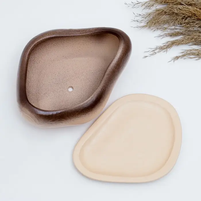 Горшок Горшок "Бонсай малый" для кактусов и суккулентов, бежевый, 17х14х8см