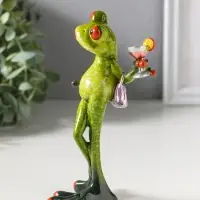 Фигурка полистоун лак &laquo;Лягушка с бокалом вина&raquo;, 15.5&times;7.5&times;8.3 см