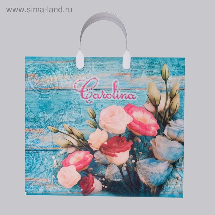 Пакет Пакет "Каролина", полиэтиленовый с пластиковой ручкой, 80 мкм , 37 х 34 см