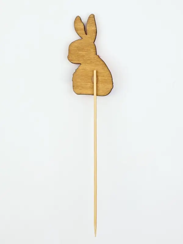 Топпер деревянный для украшения кулича &laquo;Кролик&raquo; на пасху, 7.3&times;4.2 см