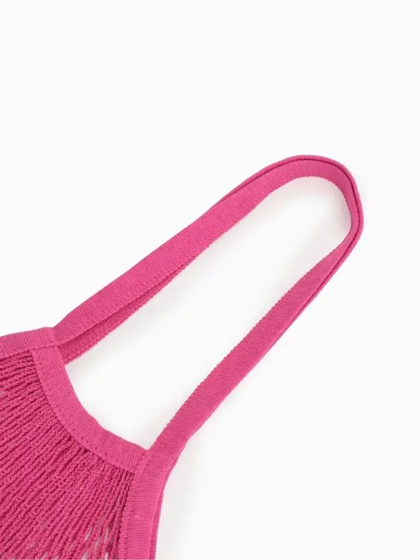 Сумка-авоська хозяйственная, клетка 1.5 см, розовая