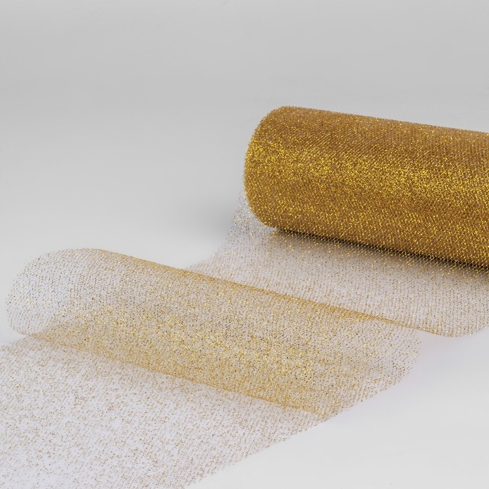 Фатин с глиттером, 15 см, 11 ± 1 г/кв.м, 9 ± 0,5 м, цвет золотой №05 Фатин с глиттером, 15 см, 11 ± 1 г/кв.м, 9 ± 0,5 м, цвет золотой №05
