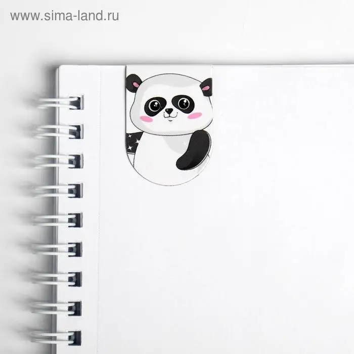 Закладки магнитные для книг, 6 шт. &laquo;Панда&raquo;