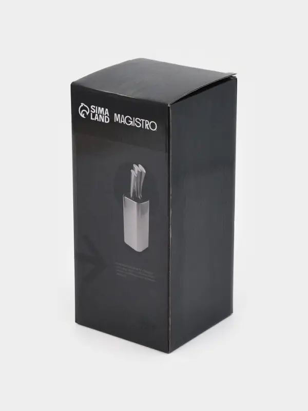 Подставка для ножей и ножниц Magistro &laquo;Металлик&raquo;, 10&times;10&times;23 см, серебристая