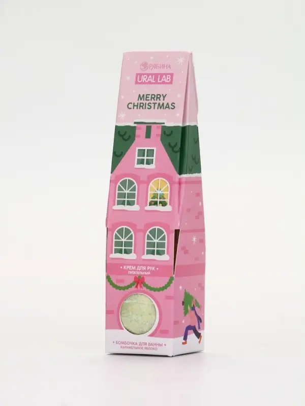 URAL LAB Розовый НГ Merry Christmas, крем для рук и бомбочка для ванны URAL LAB Розовый НГ Merry Christmas, крем для рук и бомбочка для ванны