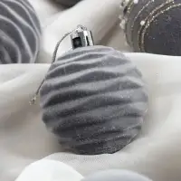 Ёлочные шары &laquo;Бархат. Маскарад&raquo;, новогодние, d=6 см, 16 шт., серый
